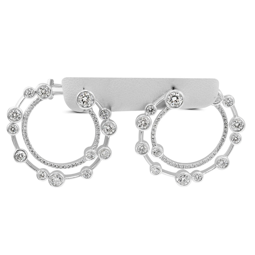 used Boodles Waterfall Large Diamond Platinum Hoop Earrings.