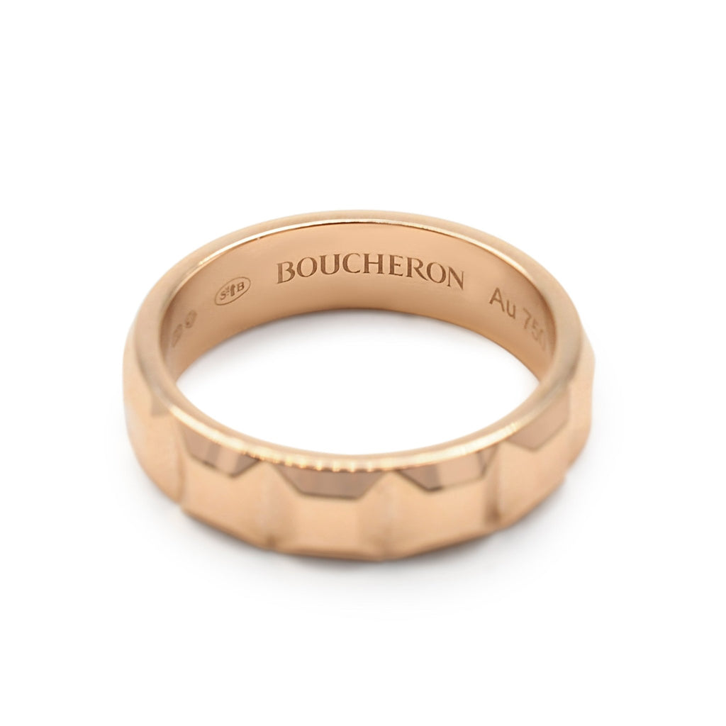 used Boucheron Clou De Paris Ring Size 54 - 18ct Rose Gold