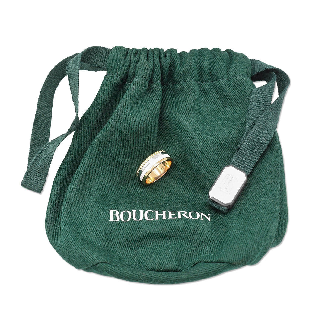 used Boucheron Quatre White Edition Small Ring, Gold & White Ceramic