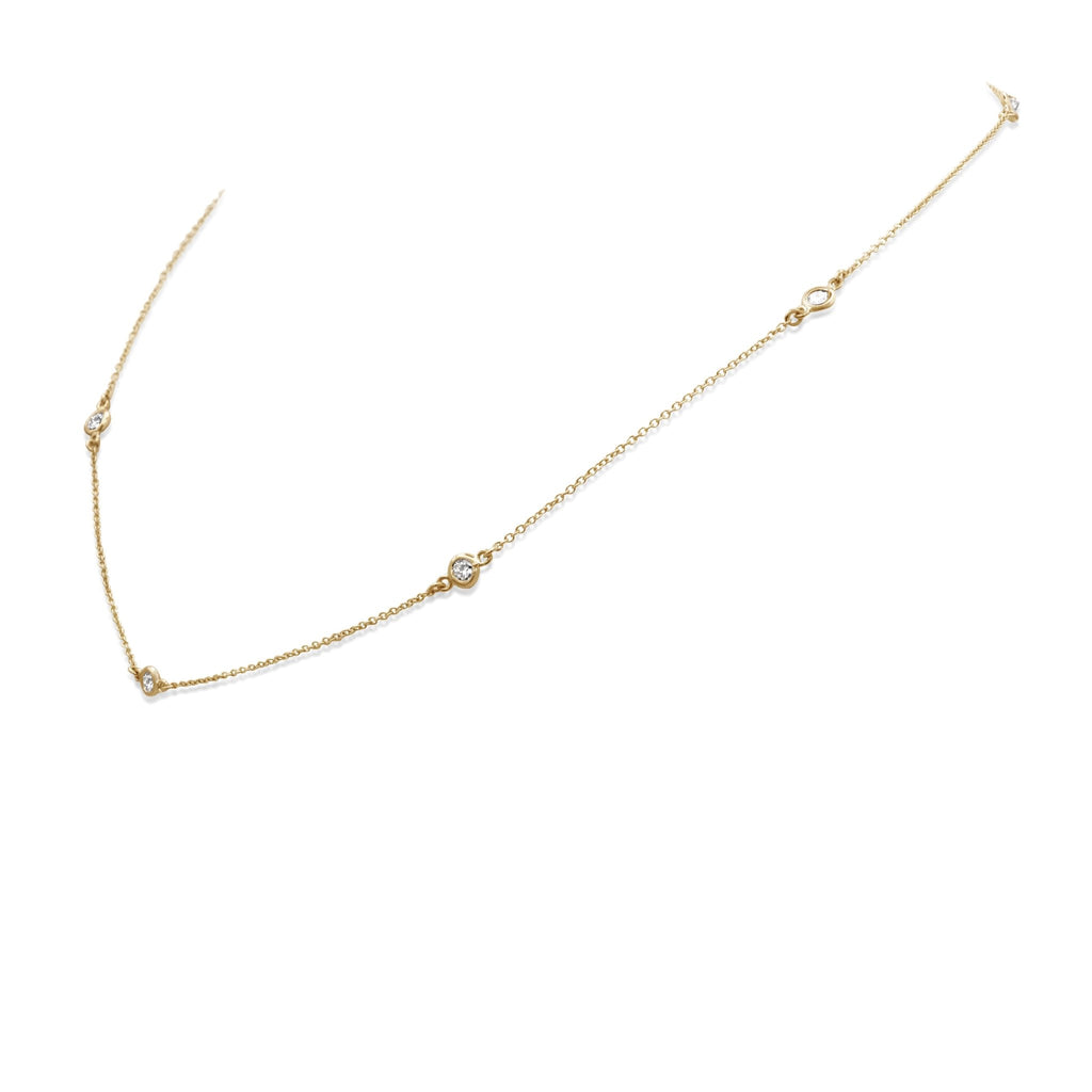 used Brilliant Cut Diamond 18" Necklace - 18ct Yellow Gold