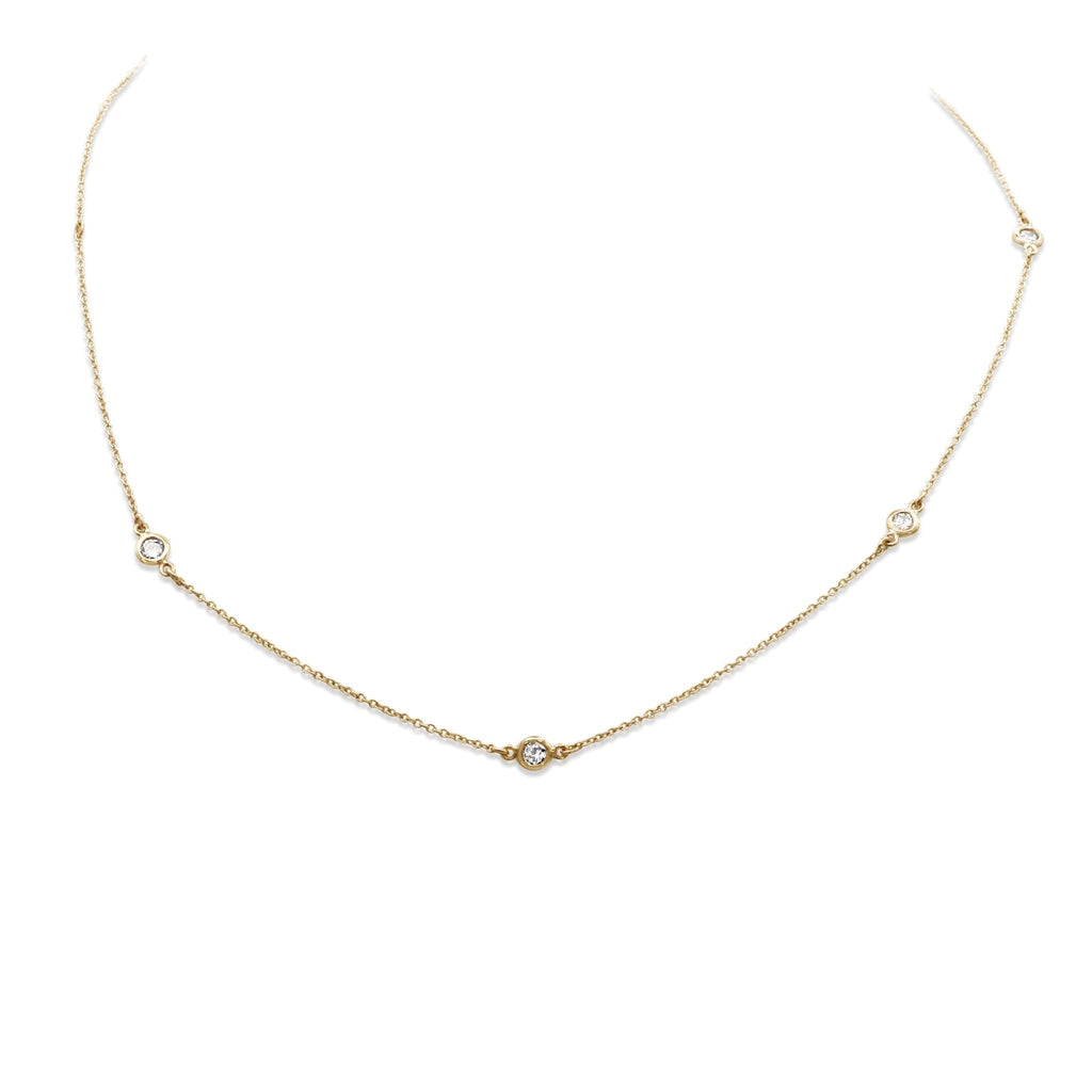 used Brilliant Cut Diamond 18" Necklace - 18ct Yellow Gold (Copy)