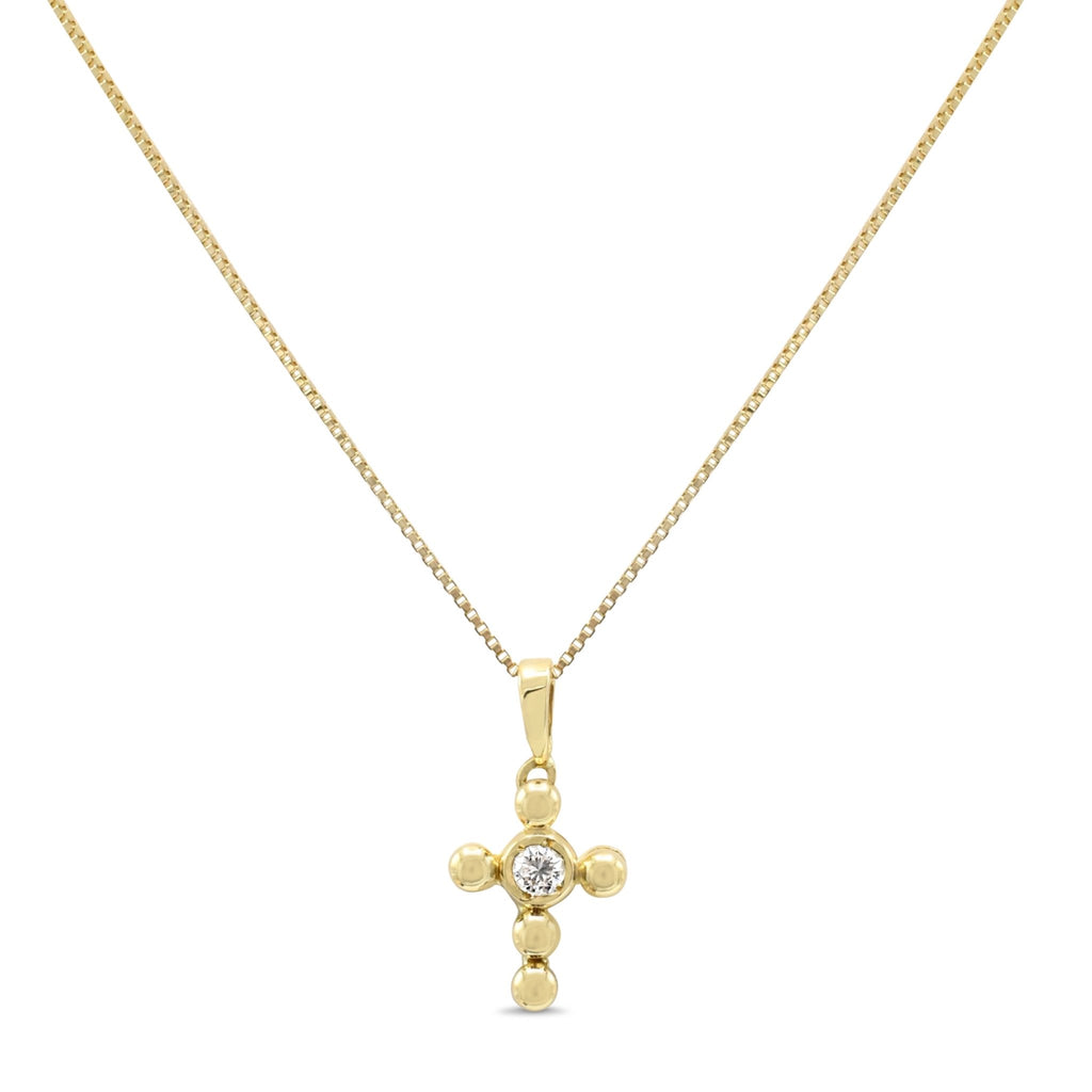 used Brilliant Cut Diamond Cross On 16" Necklace