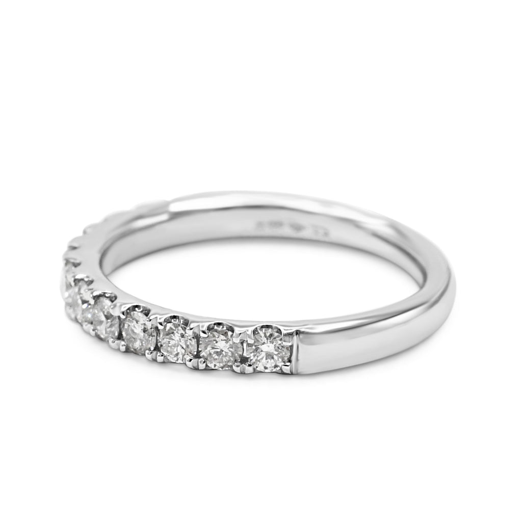 used Brilliant Cut Diamond Half Eternity Band Ring - Platinum