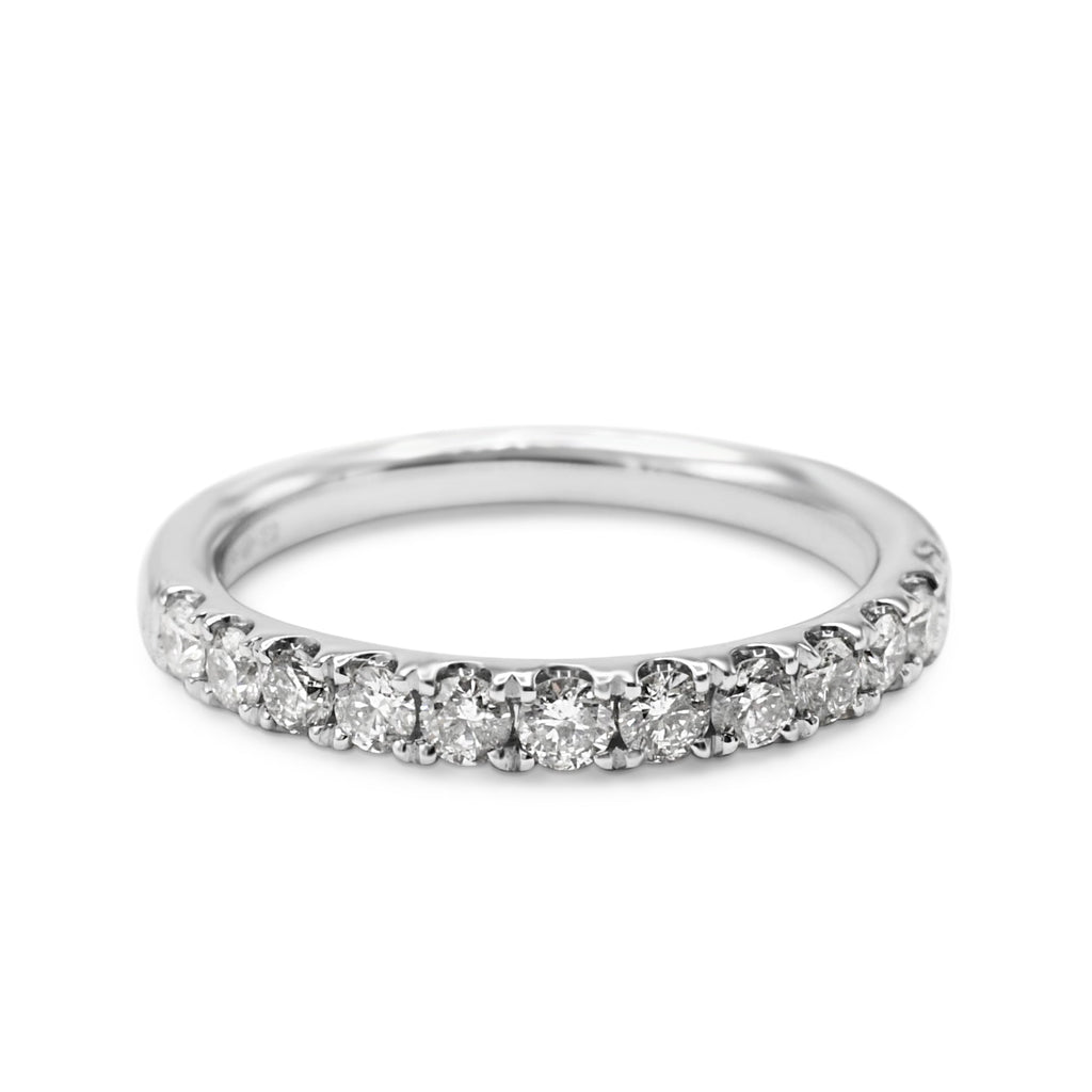 used Brilliant Cut Diamond Half Eternity Band Ring - Platinum