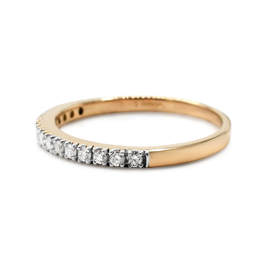 used Brilliant Cut Diamond Half Hoop Ring - 18ct Yellow Gold