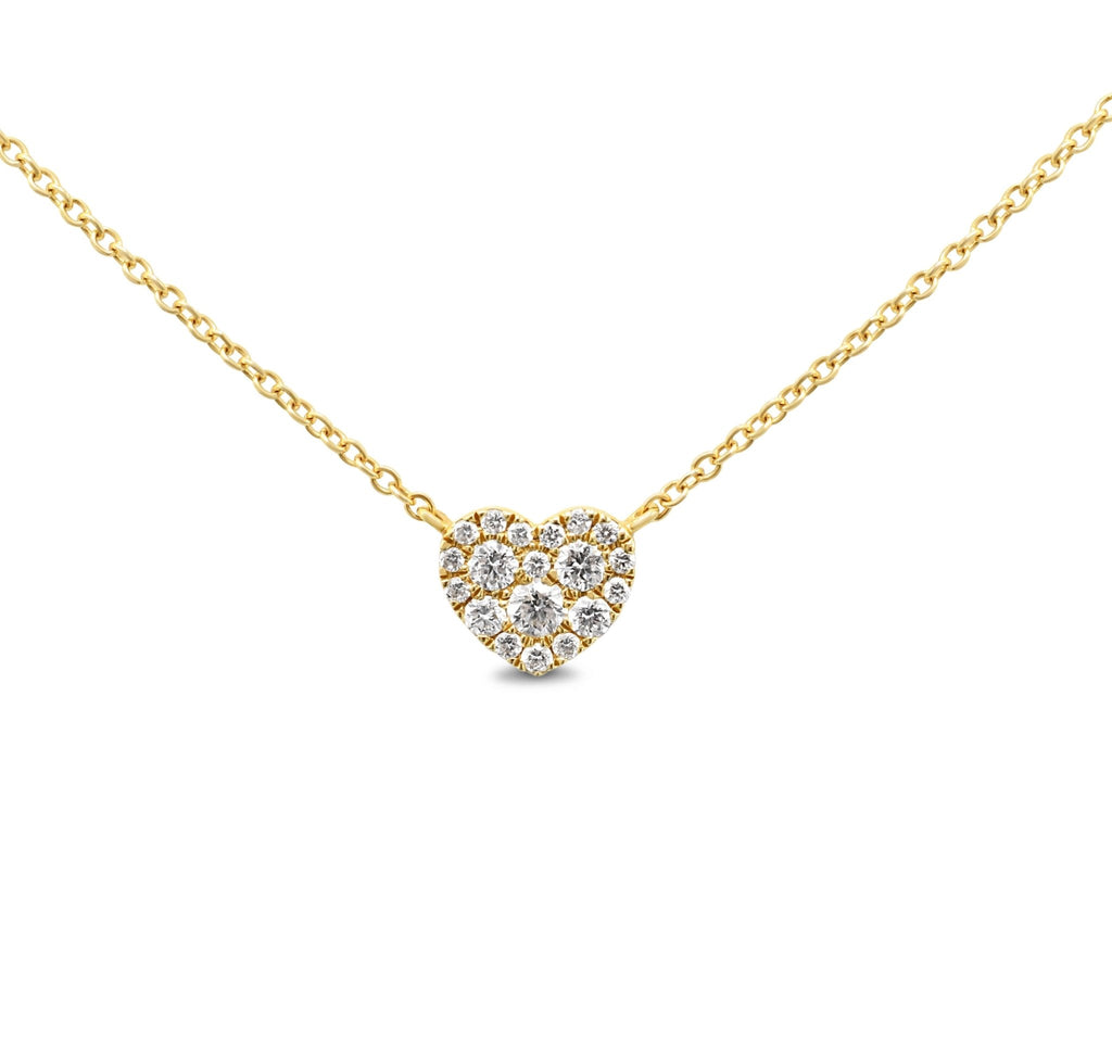 used Brilliant Cut Diamond Heart Pendant On Necklace