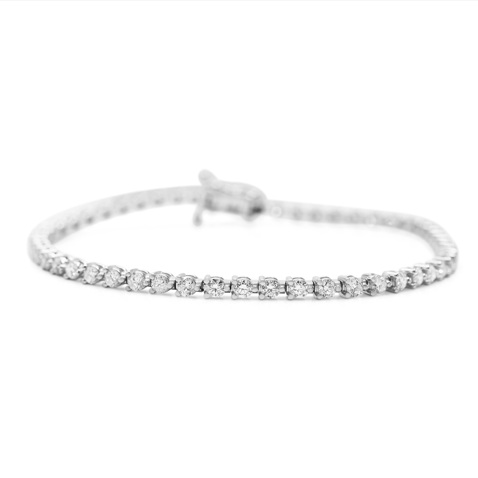 used Brilliant Cut Diamond Line Tennis Bracelet 7.25"