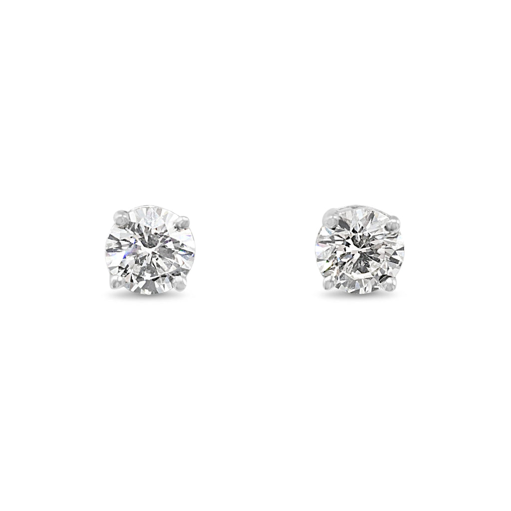 used Brilliant Cut Diamond Stud Earrings - 18ct White Gold