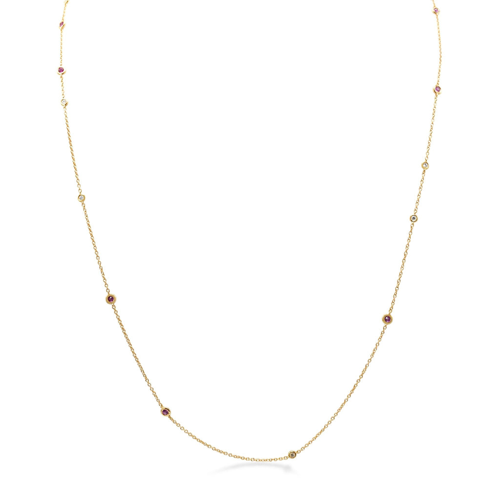 used Bucherer Floating Ruby & Diamond Long Necklace - Rose