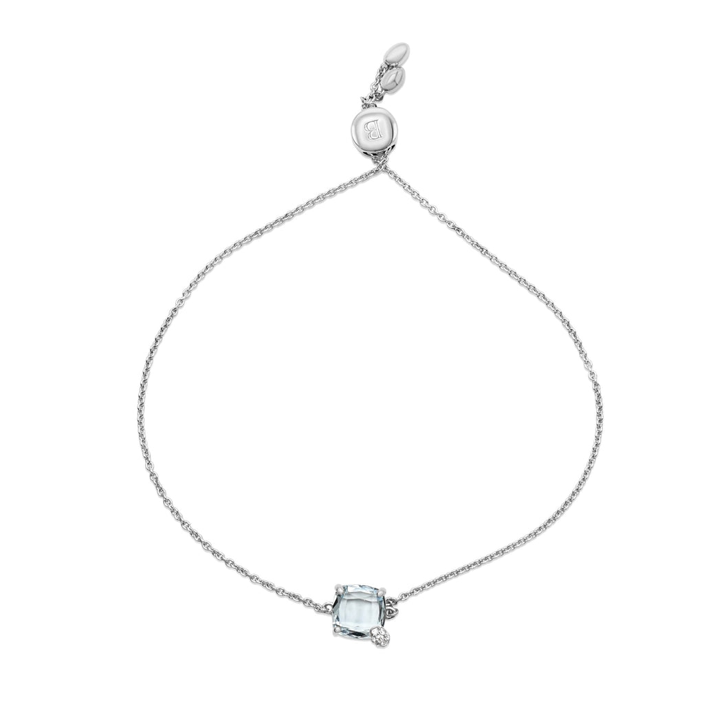 used Bucherer Peekaboo Diamond Aquamarine Bracelet - 18ct White Gold