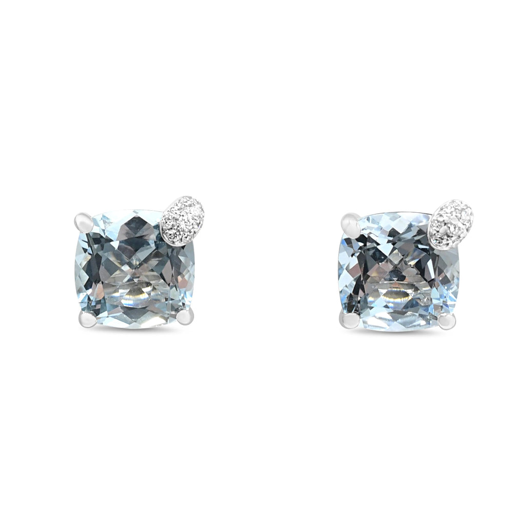 used Bucherer Peekaboo Diamond Aquamarine Earrings - 18ct White Gold