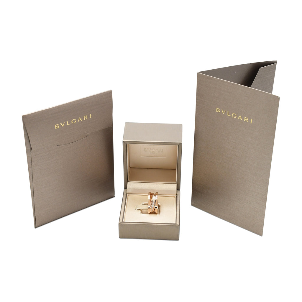 used Bvigari B Zero 1 Diamond Set Ring Size 56 - 18ct Rose Gold