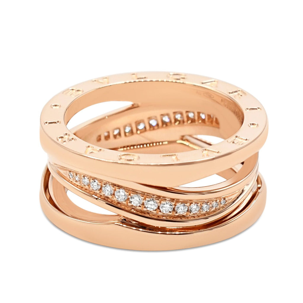 used Bvigari B Zero 1 Diamond Set Ring Size 56 - 18ct Rose Gold