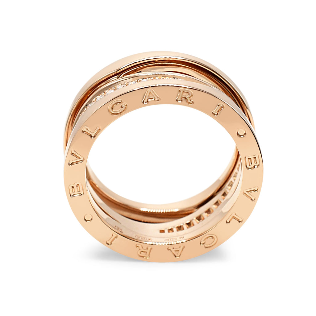 used Bvigari B Zero 1 Diamond Set Ring Size 56 - 18ct Rose Gold