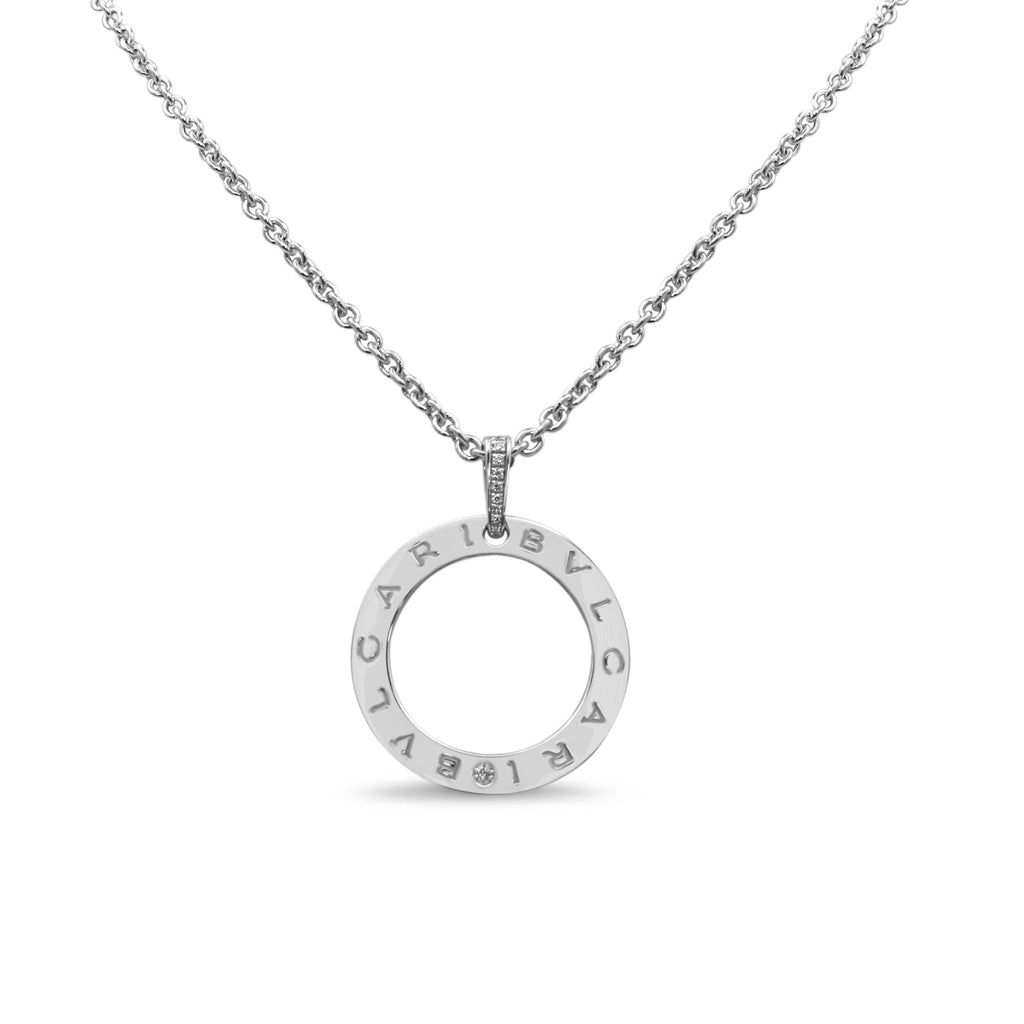used Bvlgari Bvlgari Circular Diamond Pendant On Necklace - 18ct White Gold