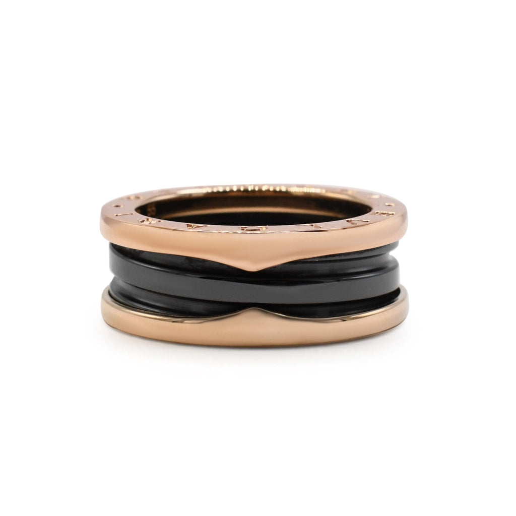 used Bvlgari B.Zero1 Two Band Ring - 18ct Rose Gold & Black Ceramic