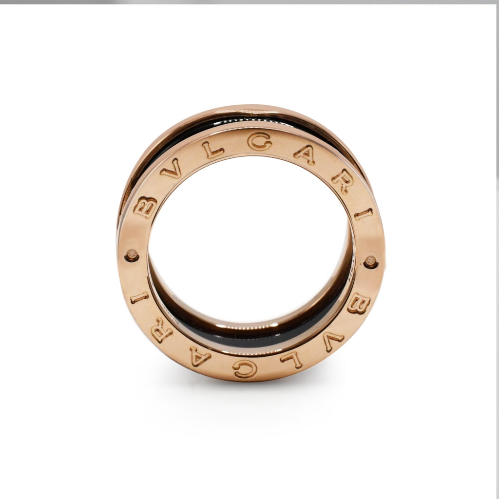 used Bvlgari B.Zero1 Two Band Ring - 18ct Rose Gold & Black Ceramic