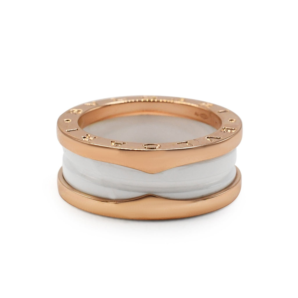 used Bvlgari B.Zero1 Two Band Ring - 18ct Rose Gold & White Ceramic