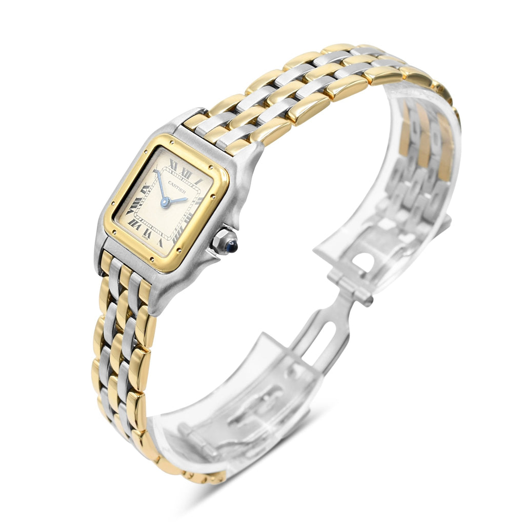 used Cartier 22mm 3 Row Panther Quartz Watch - Steel & 18ct Yellow Gold