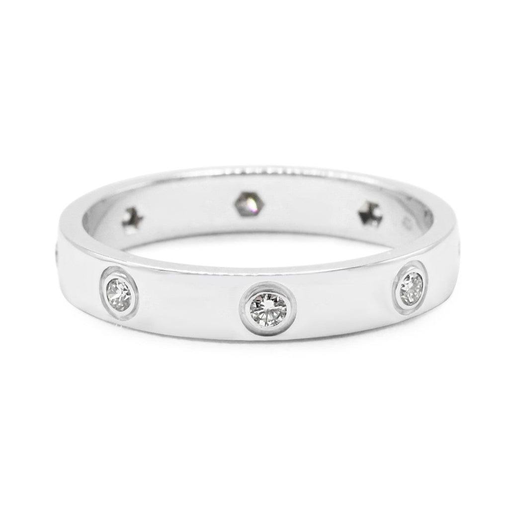 used Cartier 3.6mm Love Ring, 8 Diamonds Size 57 - 18ct White Gold