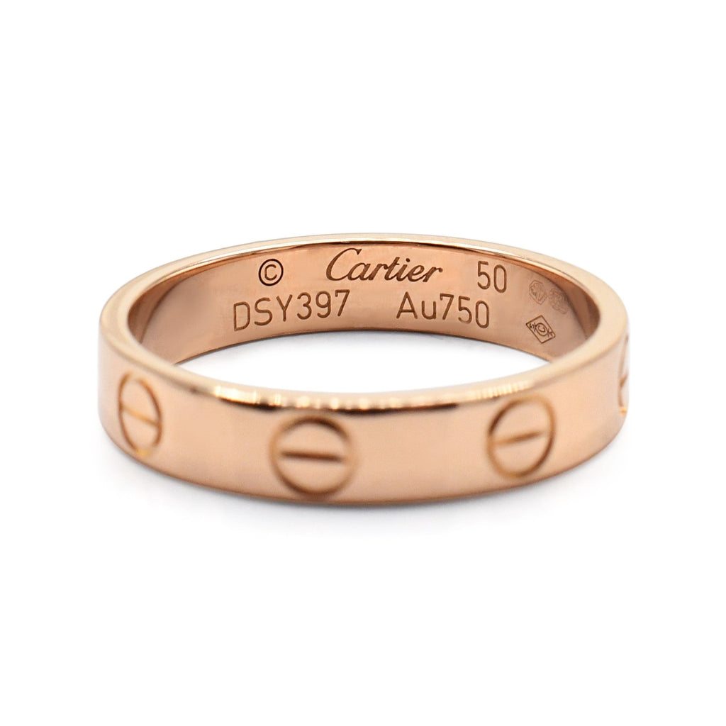 used Cartier 3.6mm Love Ring Size 50 - 18ct Rose Gold