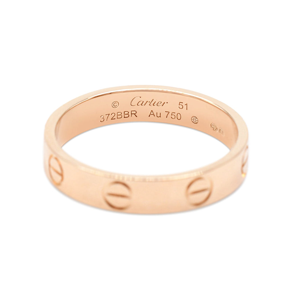used Cartier 3.6mm Love Ring Size 51 - 18ct Rose Gold