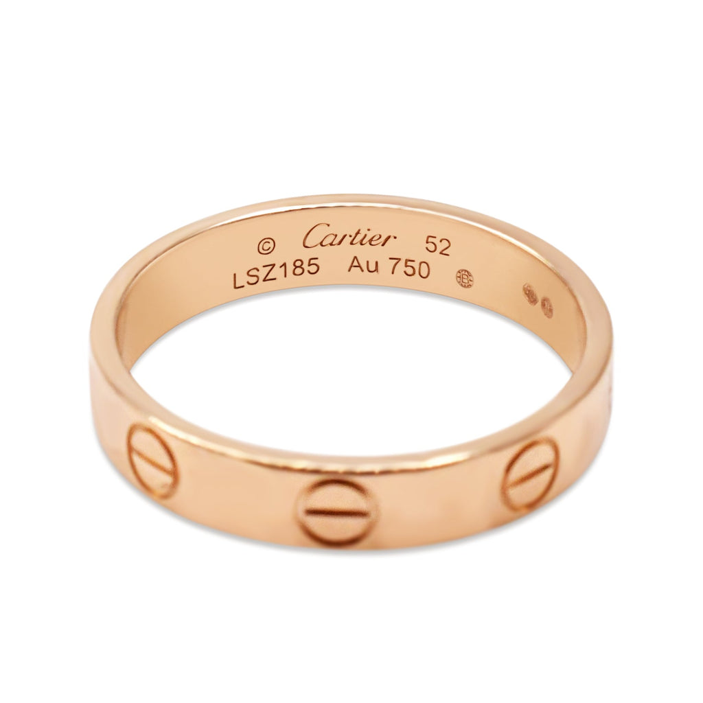 used Cartier 3.6mm Love Ring Size 52 - 18ct Rose Gold