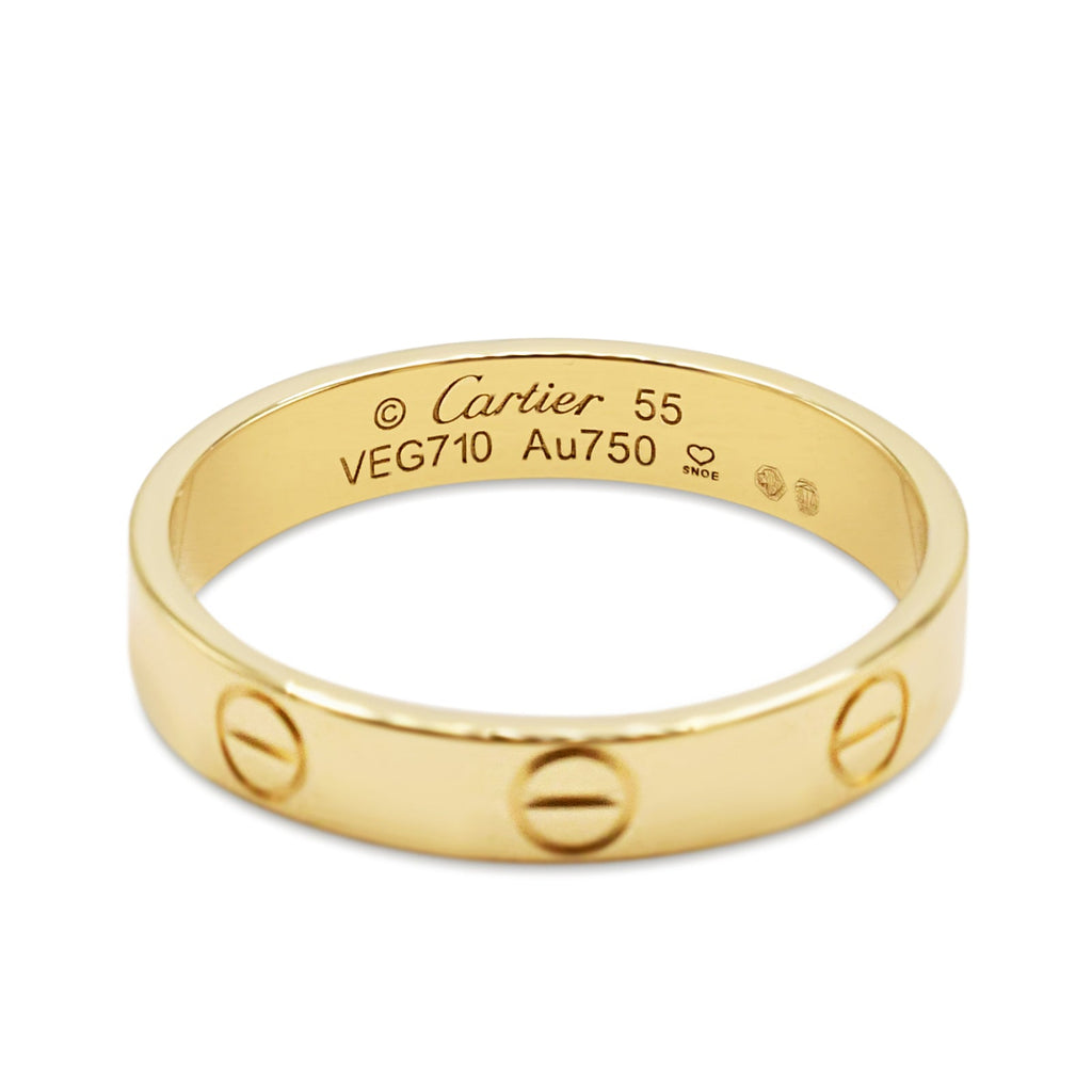 used Cartier 3.6mm Love Ring Size 55 - 18ct Yellow Gold