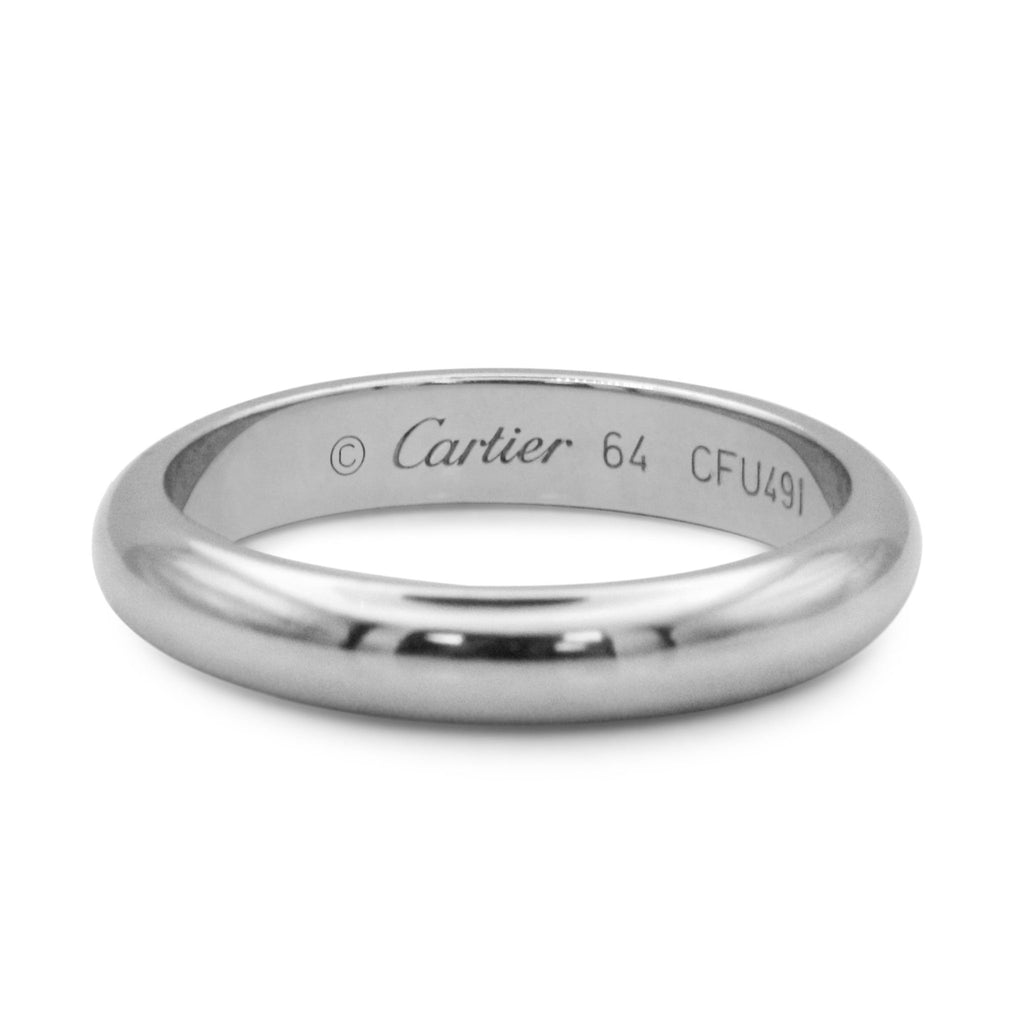 used Cartier 4mm Wedding Band Size 64 - Platinum