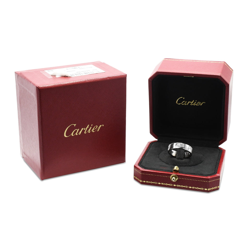 used Cartier 5.5mm Love Ring 3 Diamonds Size 56 - 18ct White Gold