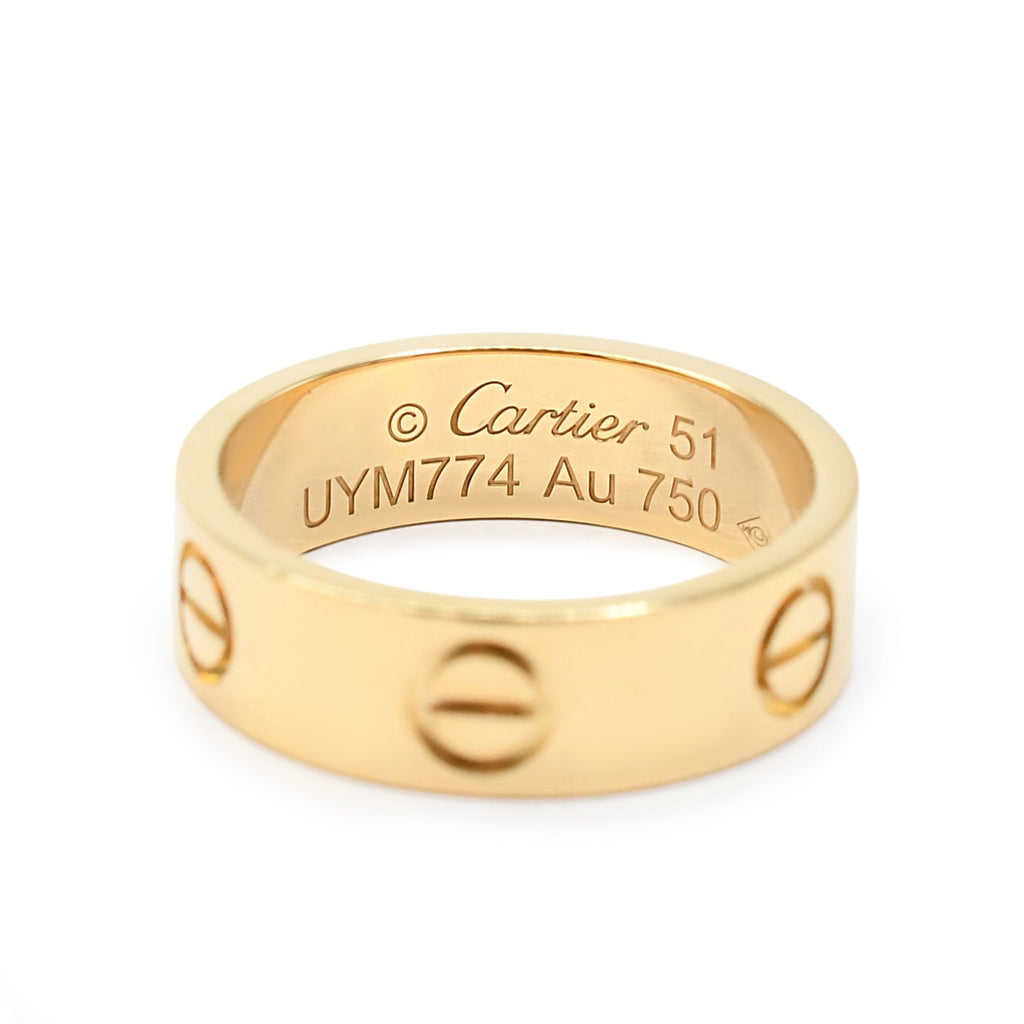 used Cartier 5.5mm Love Ring Size 51 - 18ct Yellow Gold