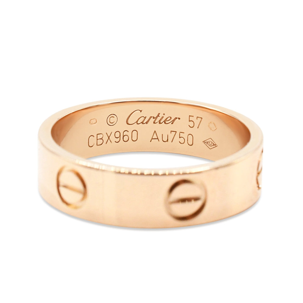 used Cartier 5.5mm Love Ring Size 57 - 18ct Rose Gold