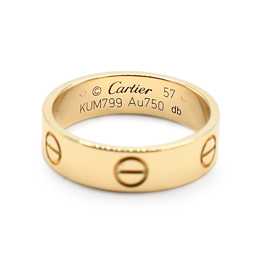 used Cartier 5.5mm Love Ring Size 57 - 18ct Yellow Gold