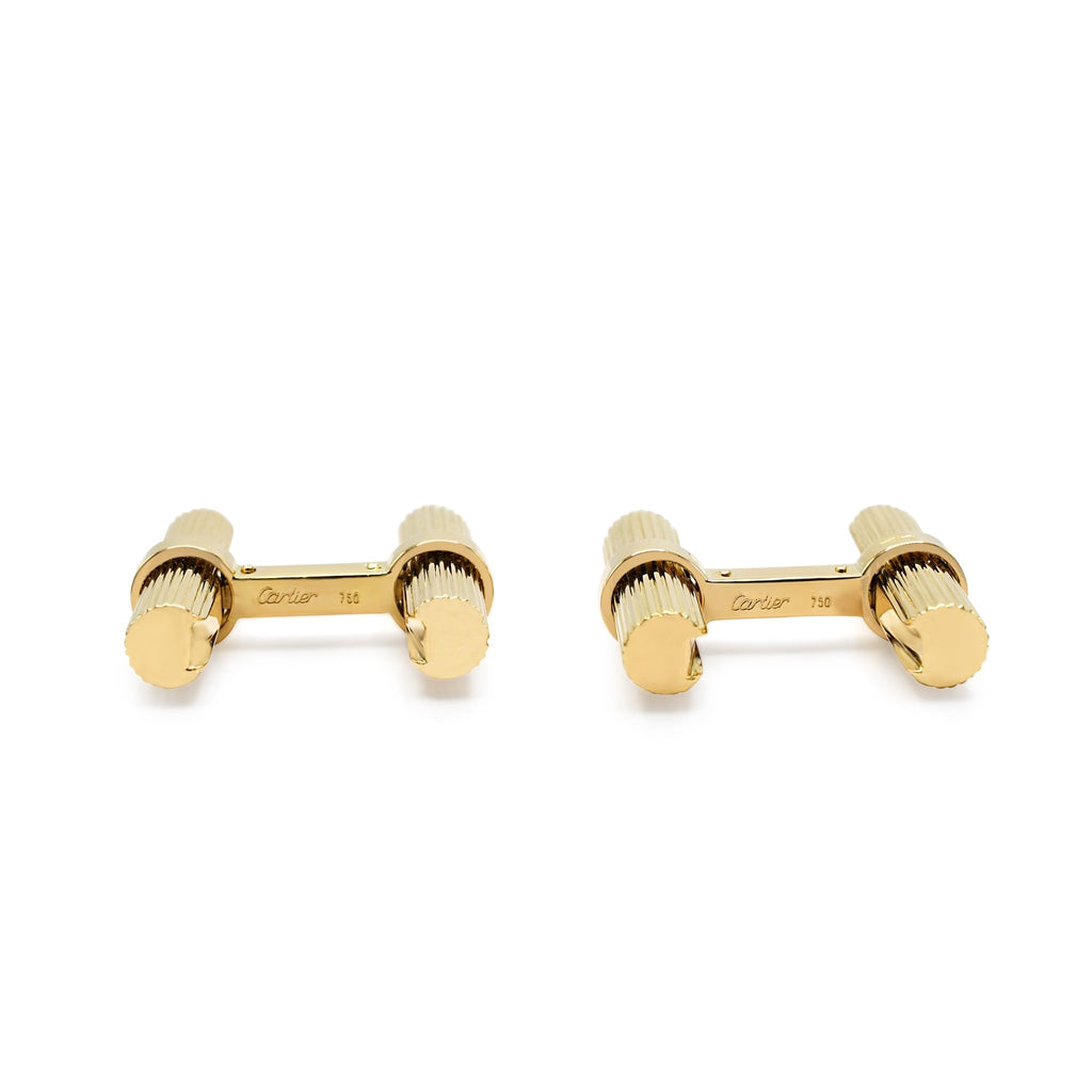 used Cartier Barell Cufflinks French Assay Marks 18ct yellow Gold