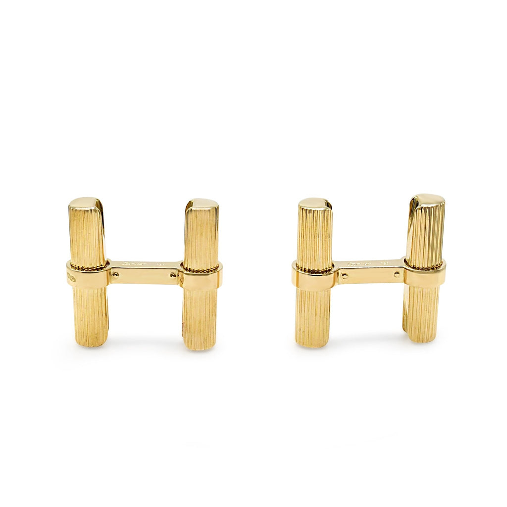 used Cartier Barell Cufflinks French Assay Marks 18ct yellow Gold