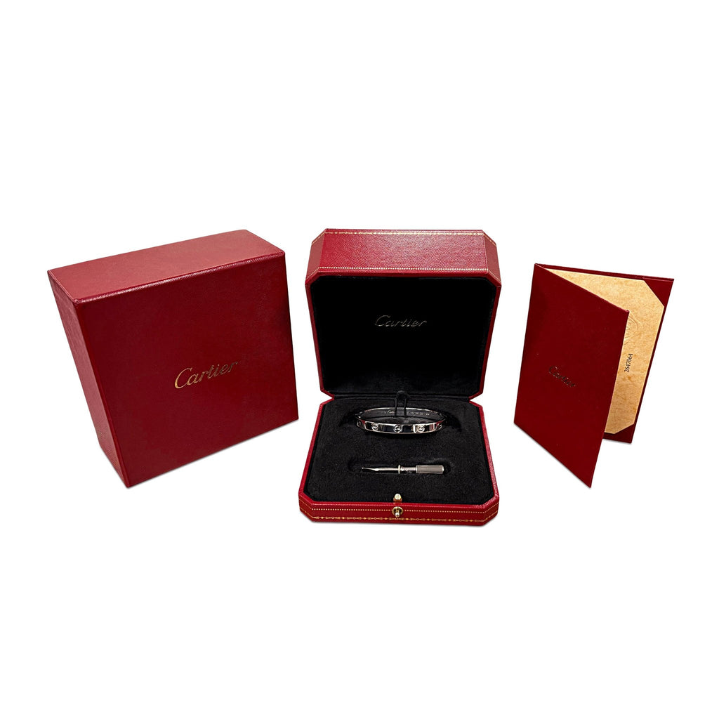 used Cartier Classic Model Love Bangle, Size 17 - 18ct White Gold