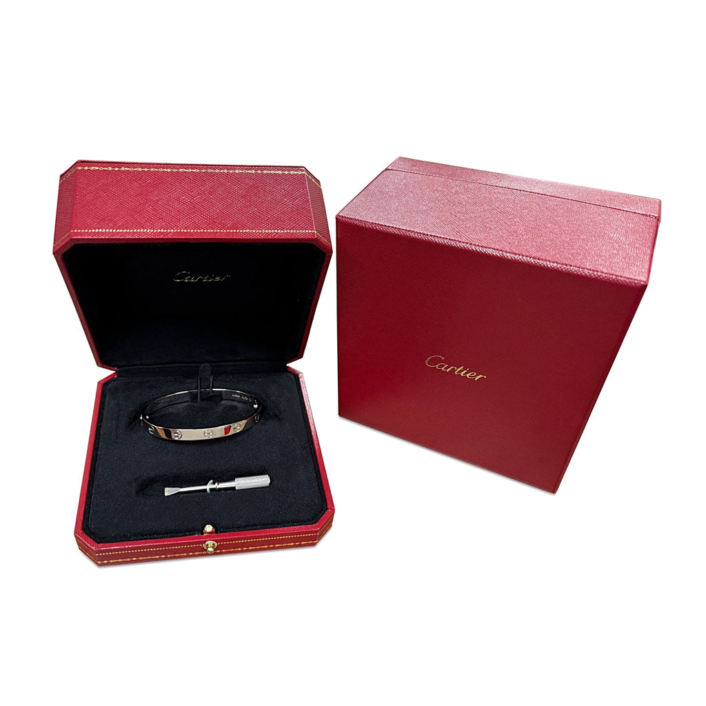 used Cartier Classic Model Love Bangle, Size 17 - 18ct White Gold