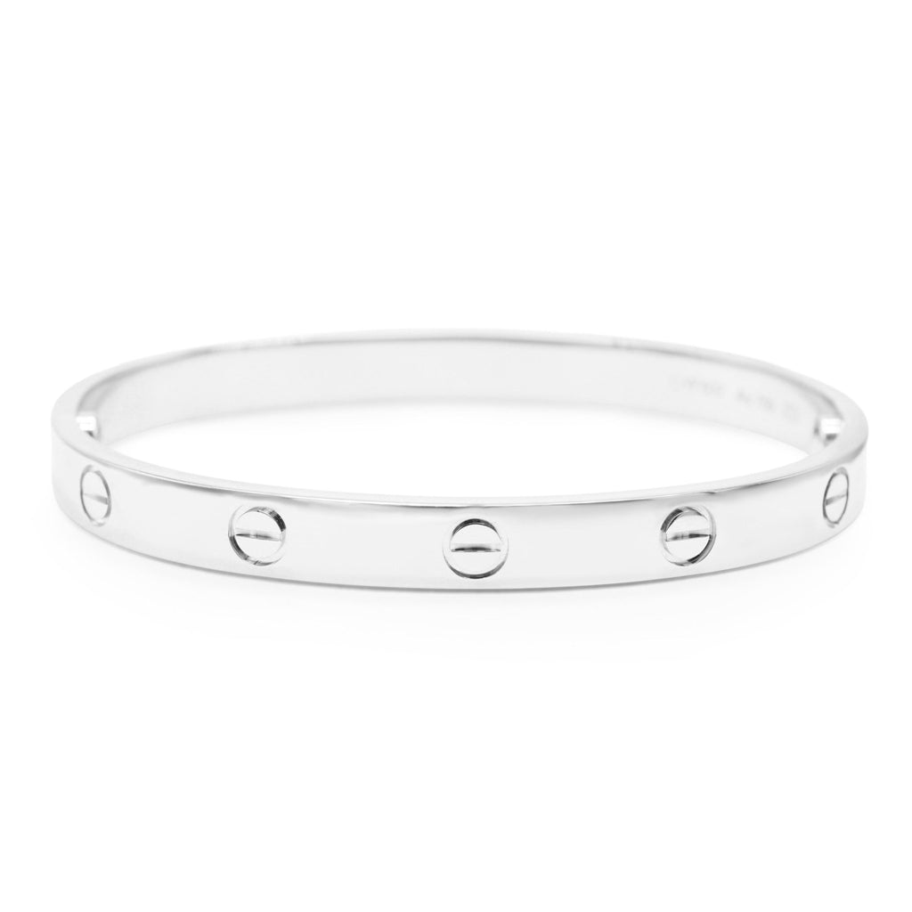 used Cartier Classic Model Love Bangle, Size 17 - 18ct White Gold