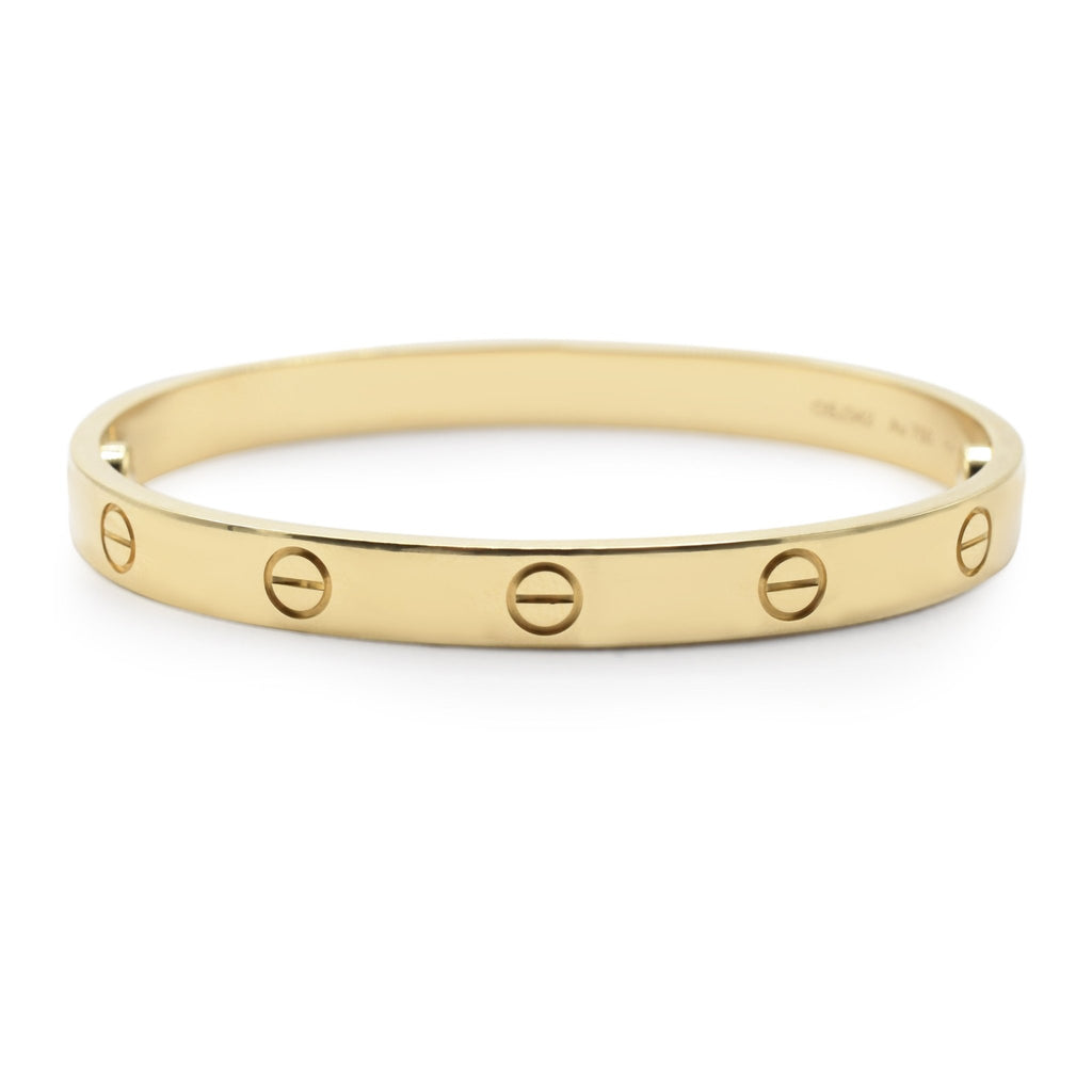 used Cartier Classic Model Love Bangle, Size 17 - 18ct Yellow Gold