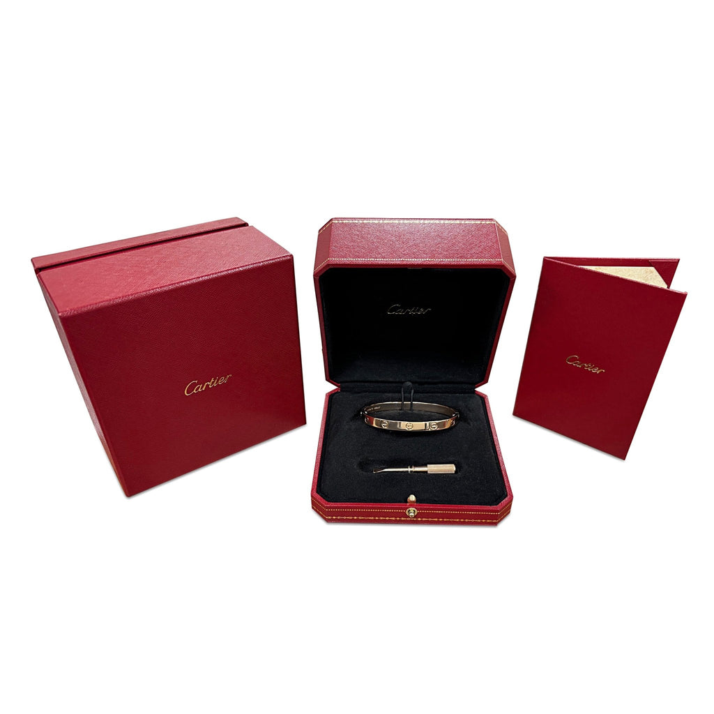 used Cartier Classic Model Love Bangle, Size 18 - 18ct Rose Gold