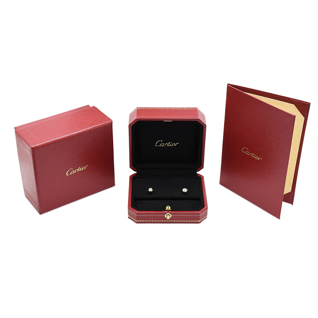 used Cartier d'Amour Stud Earrings, 2 Brilliant - Cut Diamonds, Medium Model