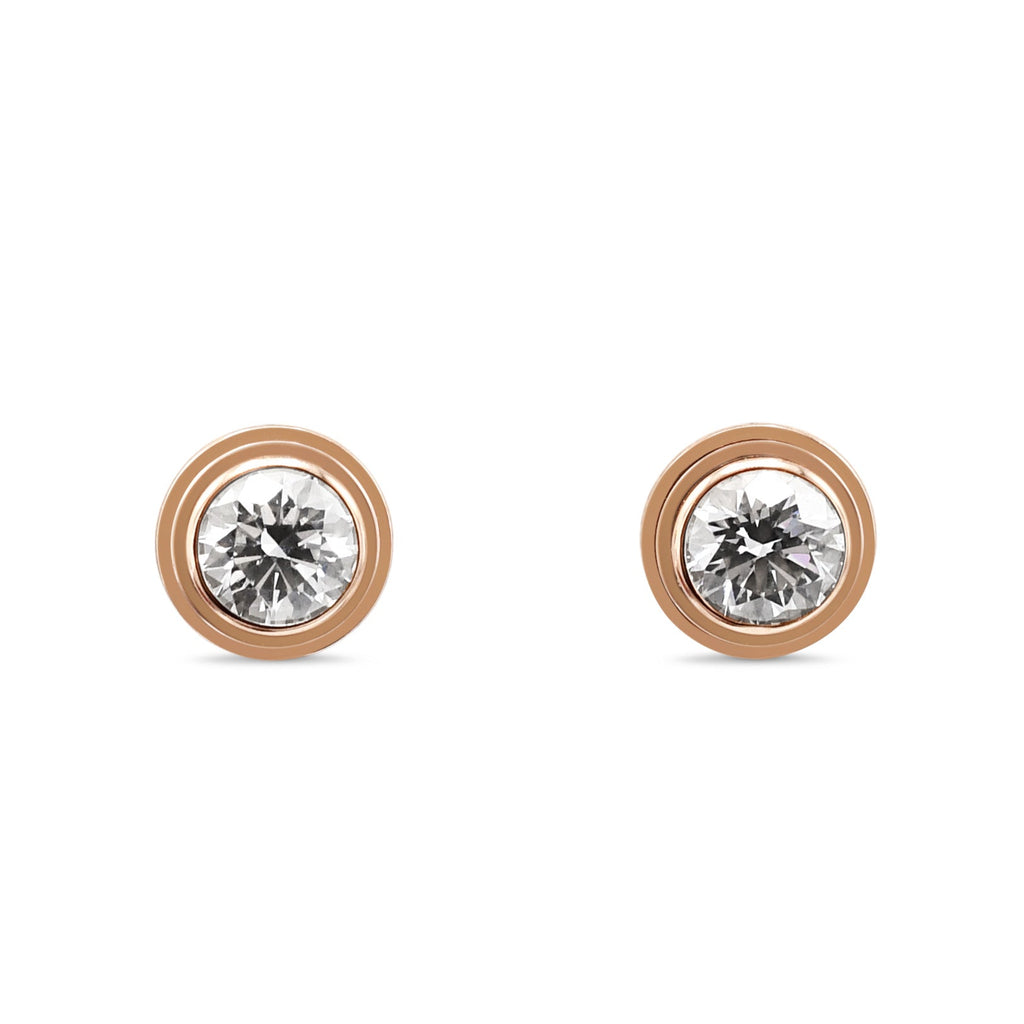 used Cartier d'Amour Stud Earrings, 2 Brilliant - Cut Diamonds, Medium Model