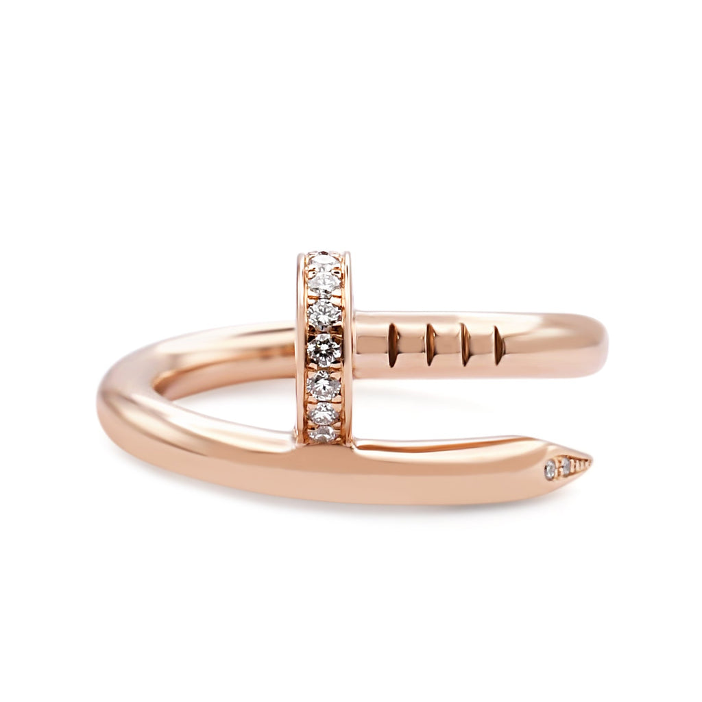 used Cartier Diamond Set Juste Un Clou Ring Size 50 - 18ct Rose Gold