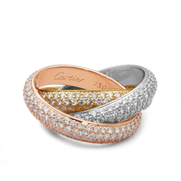 Pre-Owned Second-Hand Cartier Diamond Trinity Ring I S&R