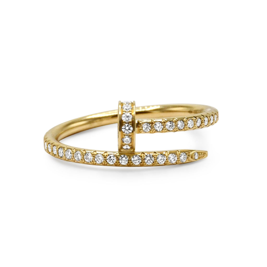 used Cartier Juste Un Clou Ring Diamond Paved Size 53 - 18ct Yellow Gold