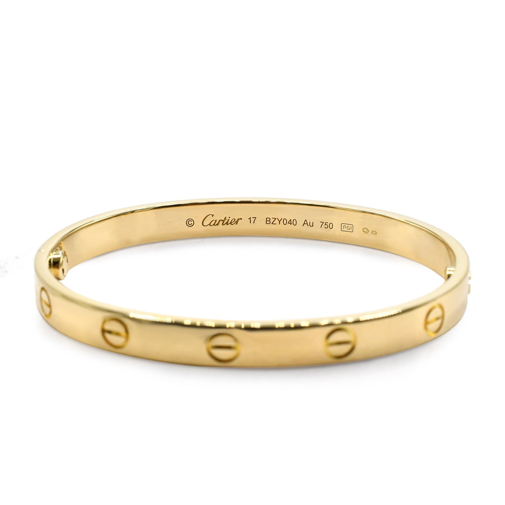 used Cartier Love Bangle 18ct Yellow Gold - Size 17