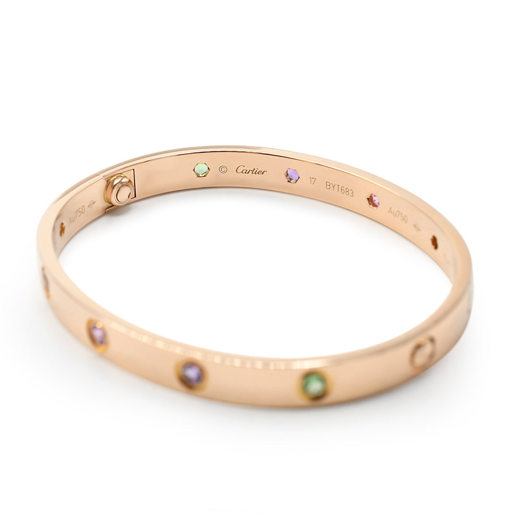 used Cartier Love Bangle Classic Model Size 17 - 18ct Rose Gold