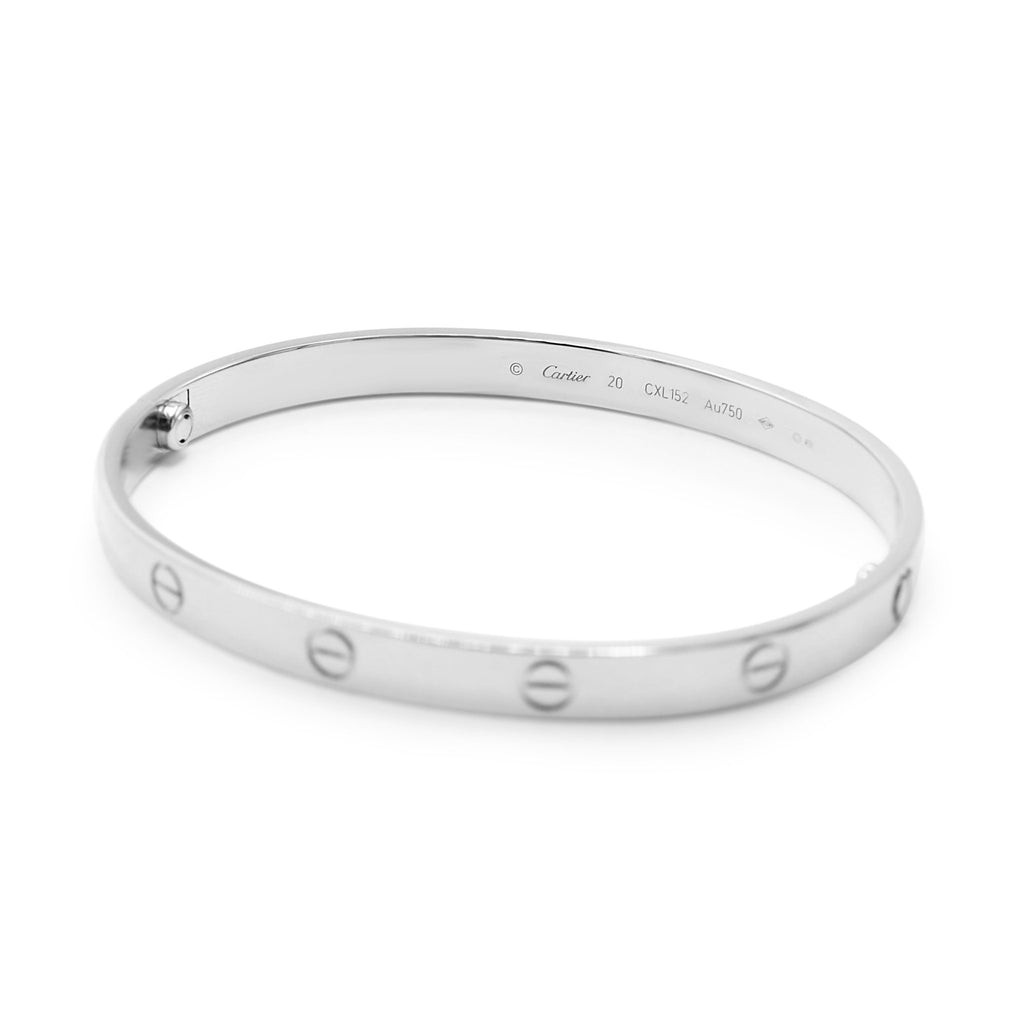 used Cartier Love Bangle Classic Model, Size 20 - 18ct White Gold