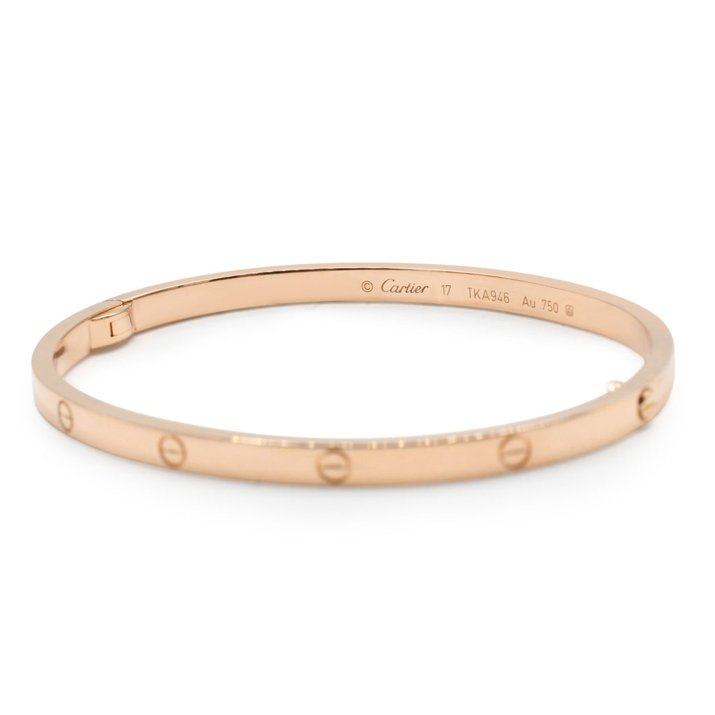 used Cartier Love Bangle Size 17 - 18ct Rose Gold