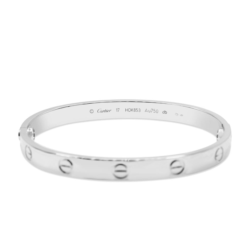 used Cartier Love Bangle Size 17 - 18ct White Gold